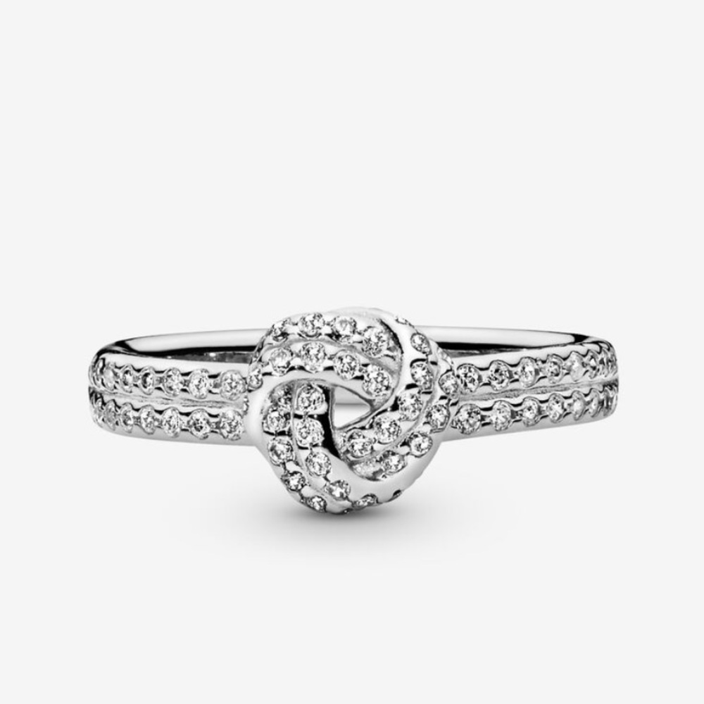 LIKE NEW Pandora Two Shimmering Knot Ring For Sale (Sterling Silver)